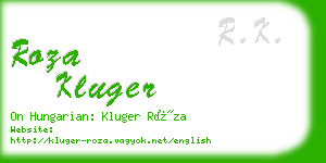 roza kluger business card